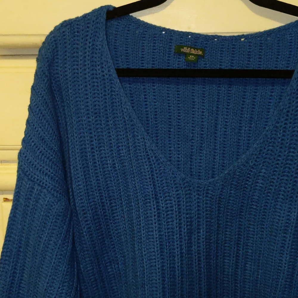 Balloon sleeve knit sweater